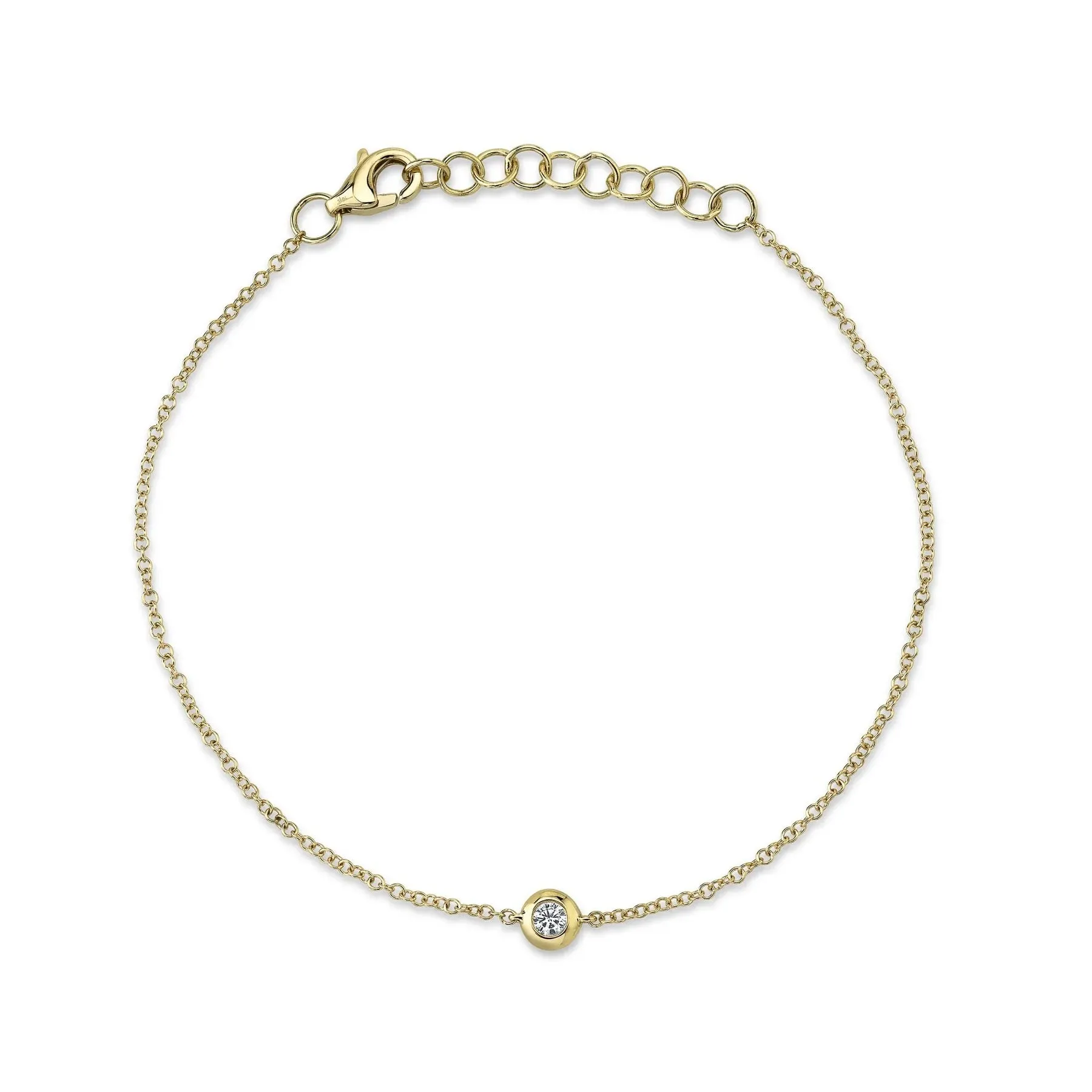 14K YELLOW GOLD DIAMOND BEZEL BRACELET .06CT