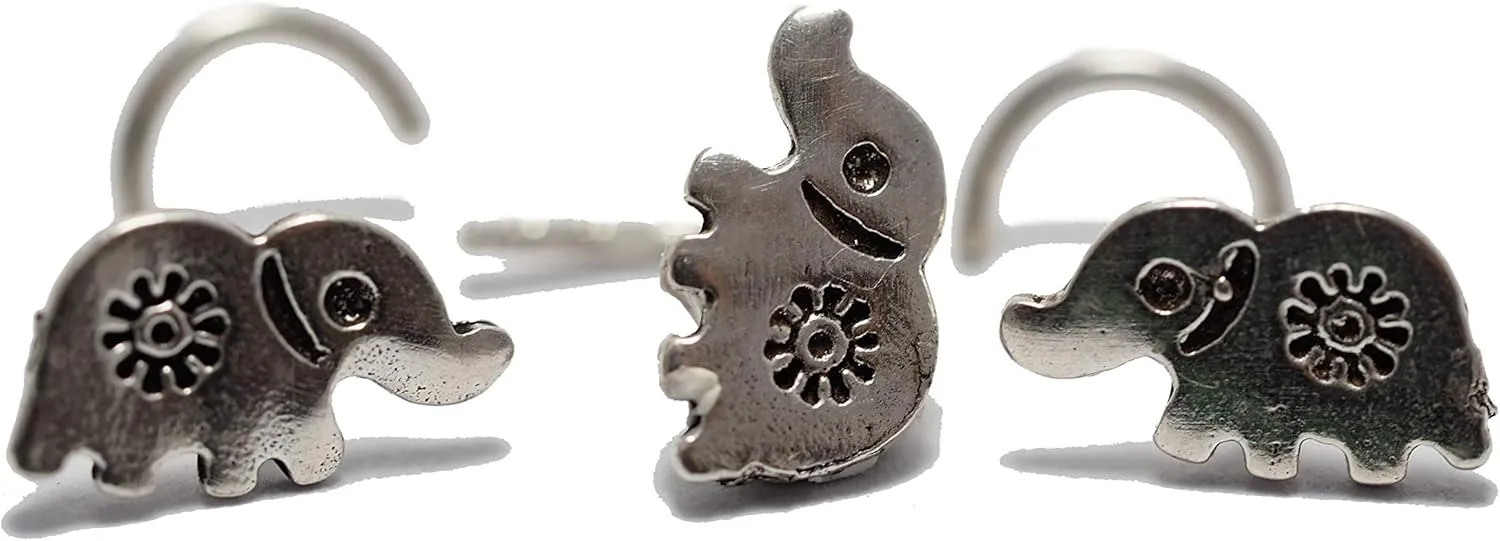 18, 20 Gauge earrings,Elephant, Calf Nose Ring Stud, nose screw, Jewelry Nose Stud, Body Piercing Jewelry, Nose Piercing, Body Jewelry
