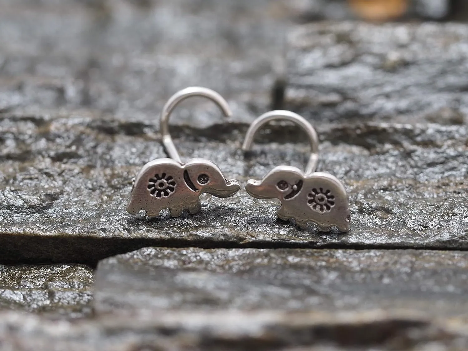 18, 20 Gauge earrings,Elephant, Calf Nose Ring Stud, nose screw, Jewelry Nose Stud, Body Piercing Jewelry, Nose Piercing, Body Jewelry