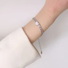 18K Gold Plated Wheat and White Sea Shell Bracelet