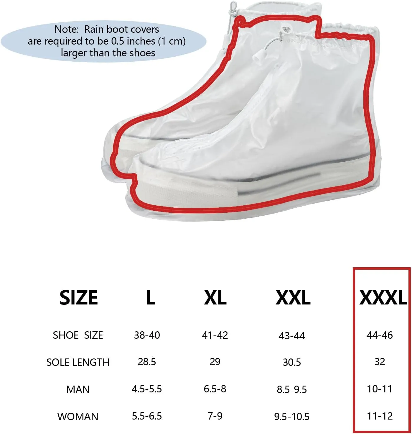 2 Pairs Waterproof Rain Covers for Shoes, PVC Reusable Rain Shoes Cover, Non-Slip Rain Boot Covers for Cycling Outdoor Camping
