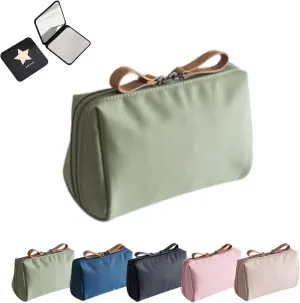 2025 New Mini Streamline Travel Makeup Pouch for Women, Portable Water Resistanttravel Makeup Pouch Ompartmentalized Women's Organizer Compact Storage Pouch (Green)