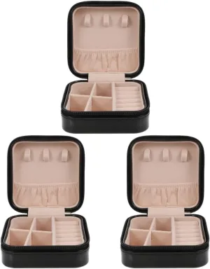 3 Pcs Portable Jewelry Box Jewelry Storage Case Container Multi-Grid Jewelry Case Bracelet Case Creative Rings Case Single Layer Case