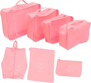7pcs Travel Packing Cubes Set Travel Accessories Pouches for Luggage Organizer Compact Storage Bags for Clothes and Toiletries Travel Packing Organizers for Suitcase