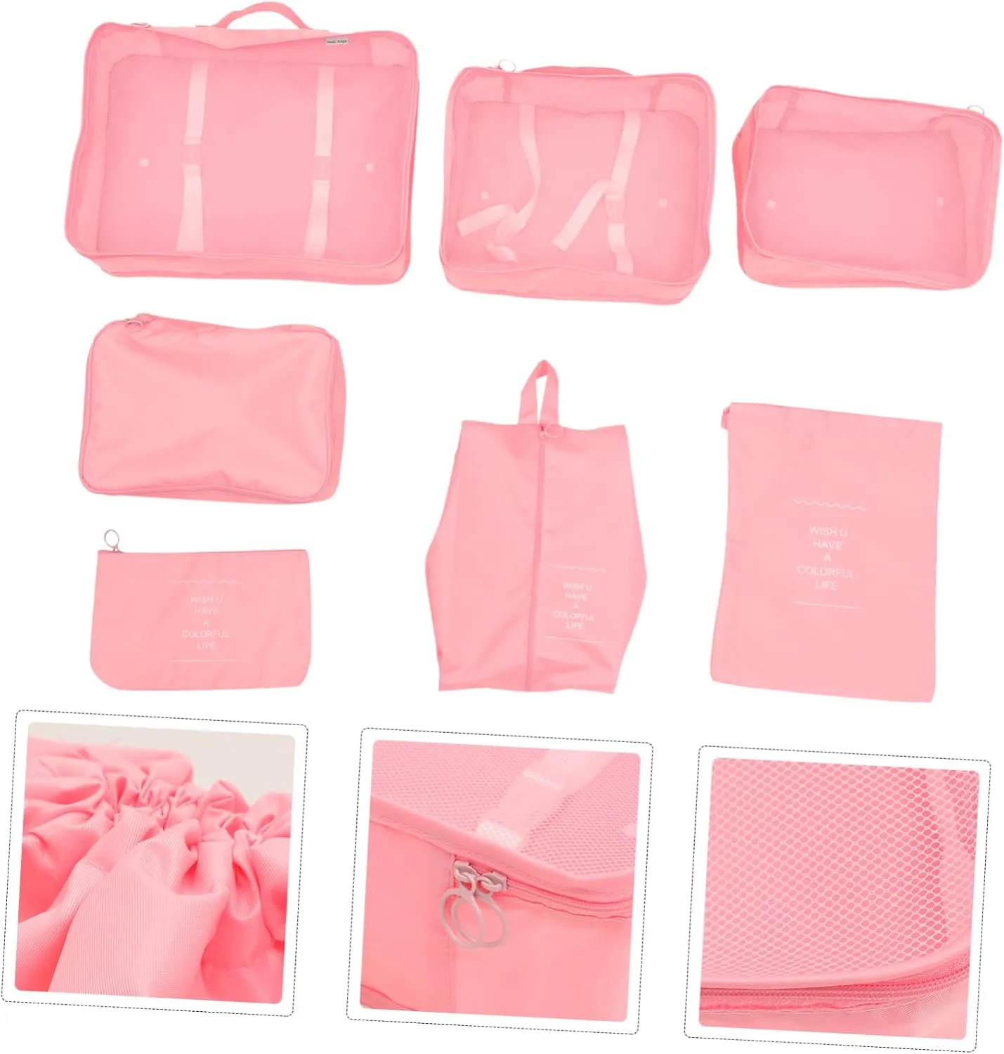 7pcs Travel Packing Cubes Set Travel Accessories Pouches for Luggage Organizer Compact Storage Bags for Clothes and Toiletries Travel Packing Organizers for Suitcase