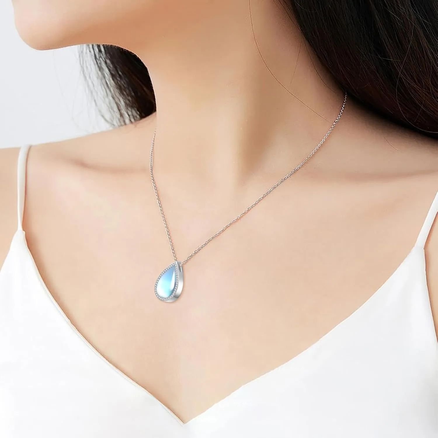925 Sterling Silver Cremation Jewelry for Ashes Teardrop Urn Locket Jewelry for Ash Keepsake Urns Pendant Necklace for Ashes Memorial Jewelry Gifts