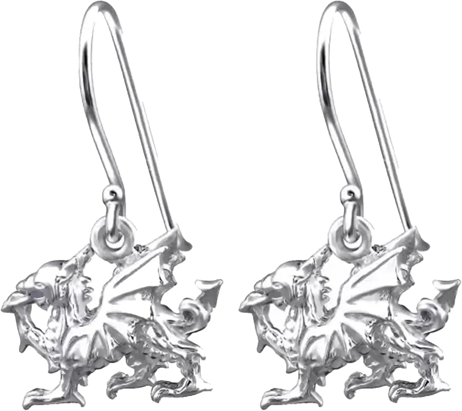 925 Sterling Silver Jewelry French Wire Drop Dangle Earrings, Minimalist Jewelry (Dragon)