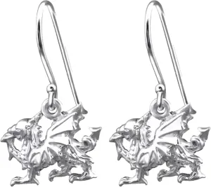 925 Sterling Silver Jewelry French Wire Drop Dangle Earrings, Minimalist Jewelry (Dragon)