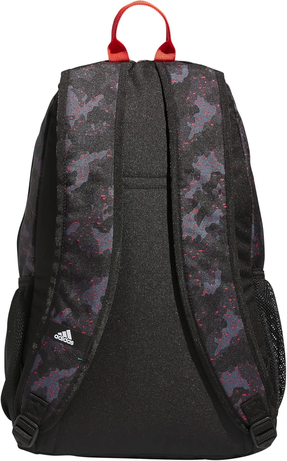 adidas Unisex Foundation Backpack for Laptop, Book Sleeve, Large Durable Athletic Gym Bag, Galaxy Camo Black-Bright Red/Black/Bright Red, One Size