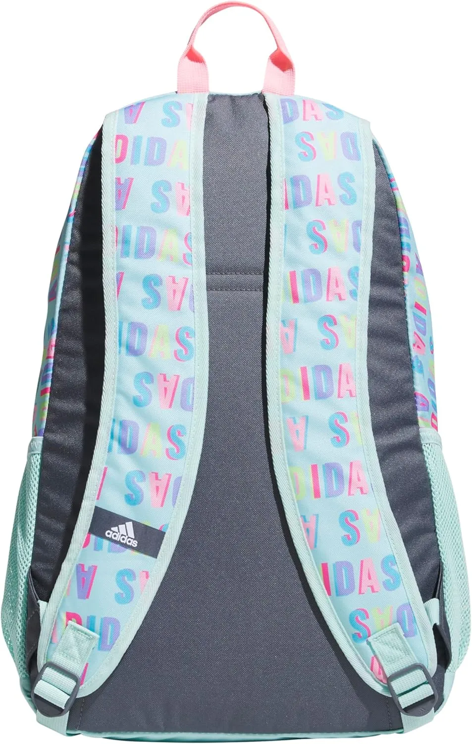 adidas Unisex Foundation Backpack for Laptop, Book Sleeve, Large Durable Athletic Gym Bag, Hall Pass Semi Flash Aqua/Pink Spark, One Size