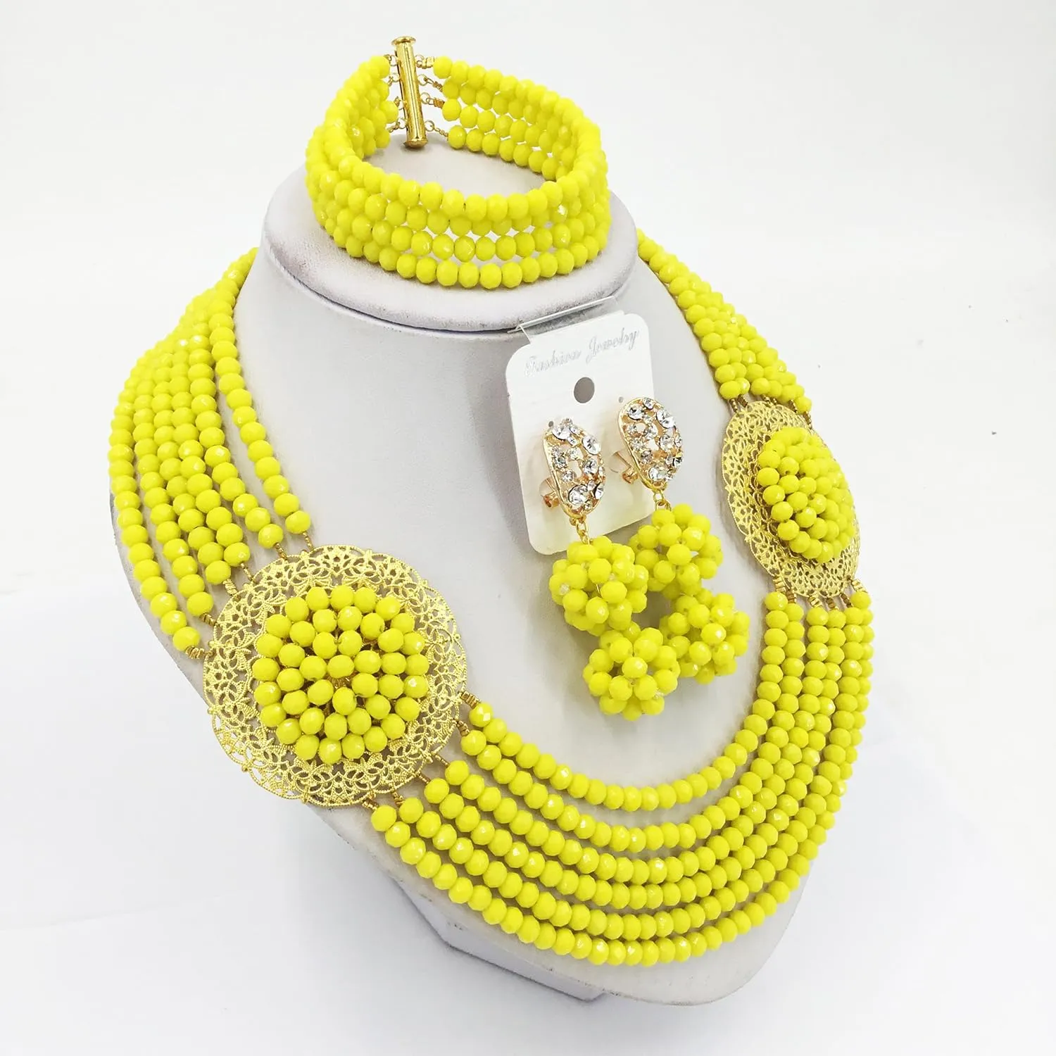 African Jewelry Sets for Women Nigerian Beads Jewelry Set Bridal and Earrings
