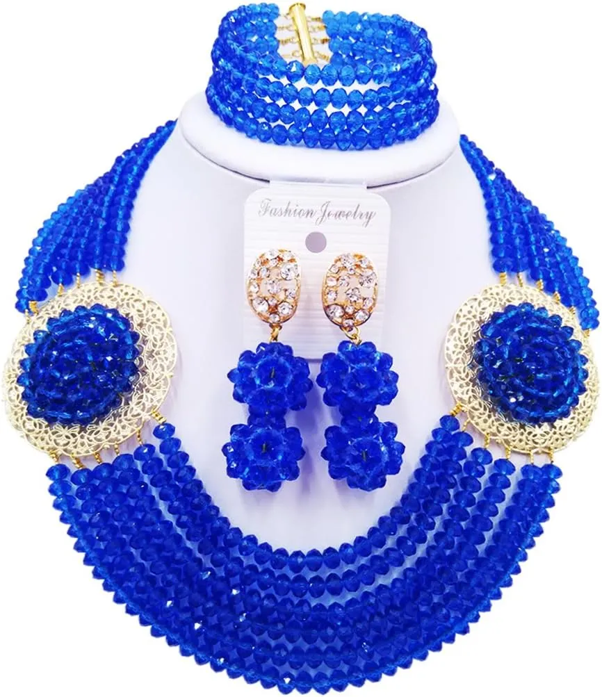 African Jewelry Sets for Women Nigerian Beads Jewelry Set Bridal and Earrings