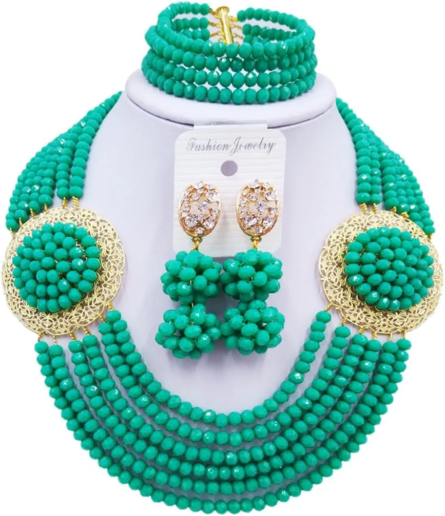 African Jewelry Sets for Women Nigerian Beads Jewelry Set Bridal and Earrings