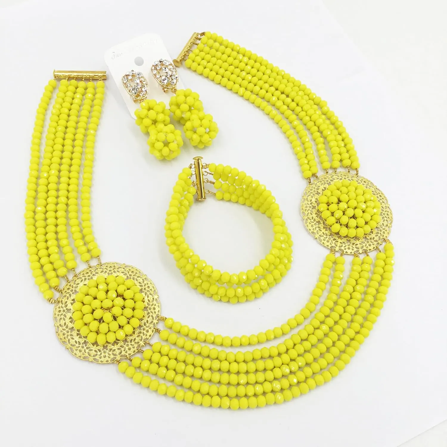African Jewelry Sets for Women Nigerian Beads Jewelry Set Bridal and Earrings