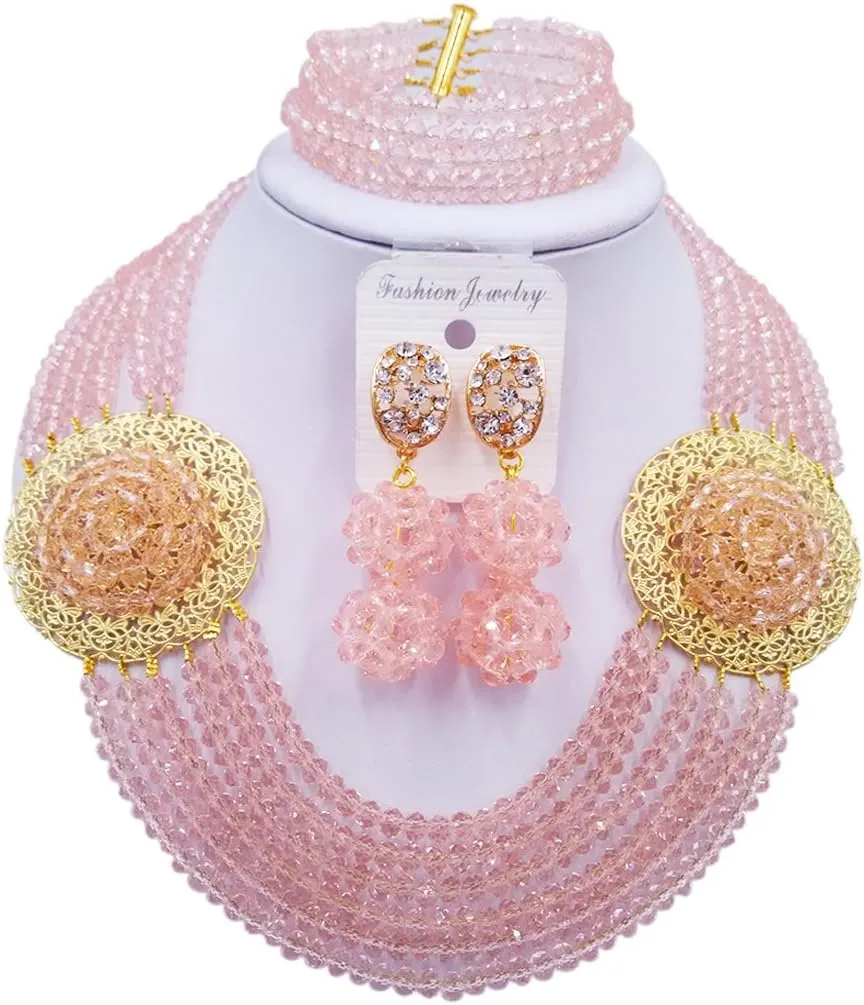 African Jewelry Sets for Women Nigerian Beads Jewelry Set Bridal and Earrings