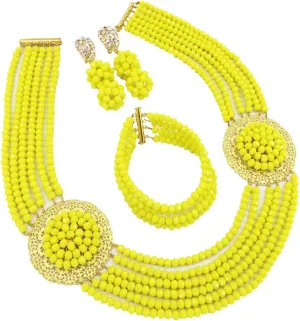 African Jewelry Sets for Women Nigerian Beads Jewelry Set Bridal and Earrings
