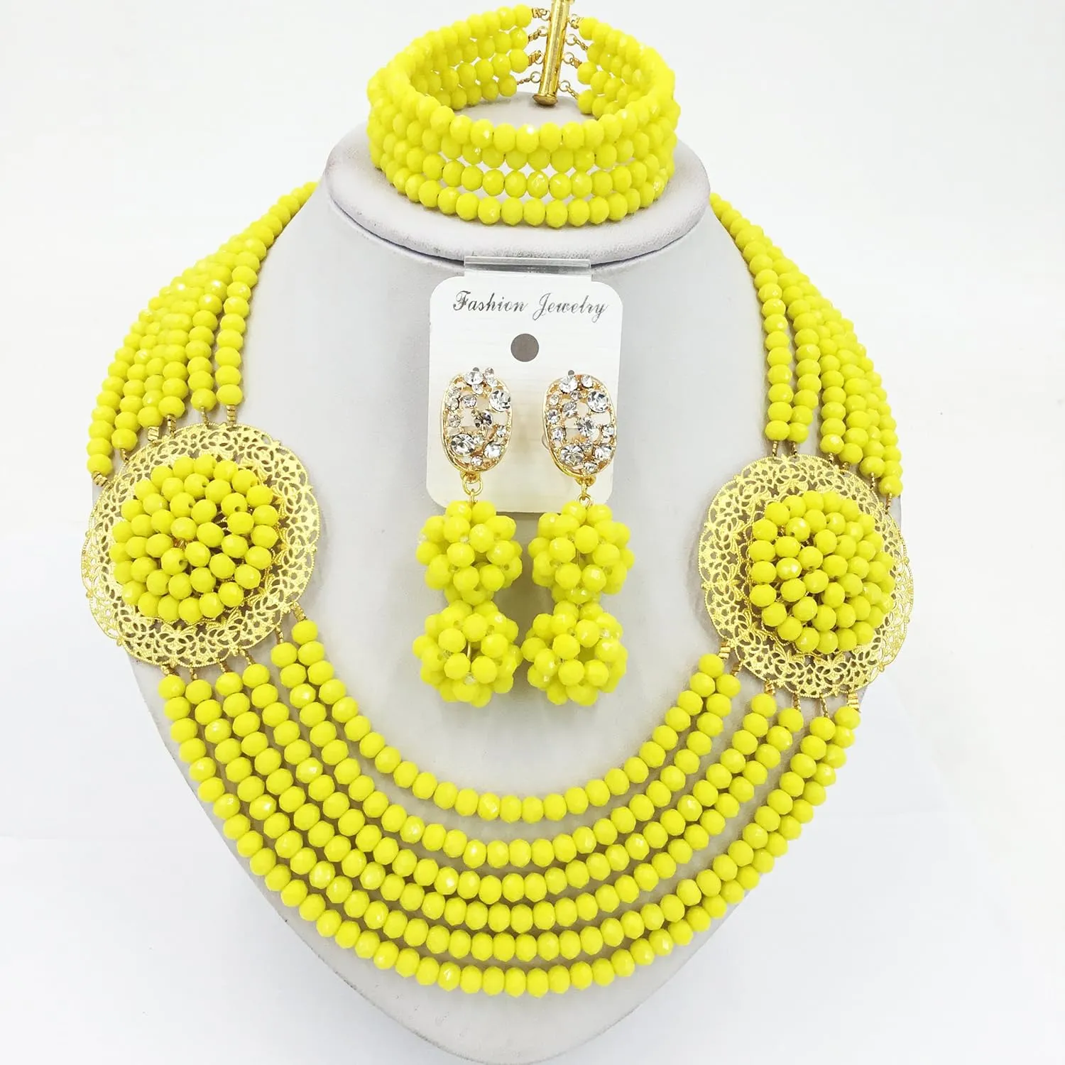 African Jewelry Sets for Women Nigerian Beads Jewelry Set Bridal and Earrings