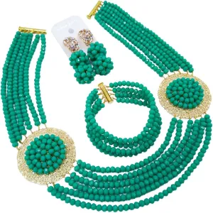 African Jewelry Sets for Women Nigerian Beads Jewelry Set Bridal and Earrings