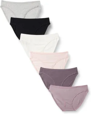 Amazon Essentials Women's Cotton Bikini Brief Underwear (Available in Plus Size), Multipacks