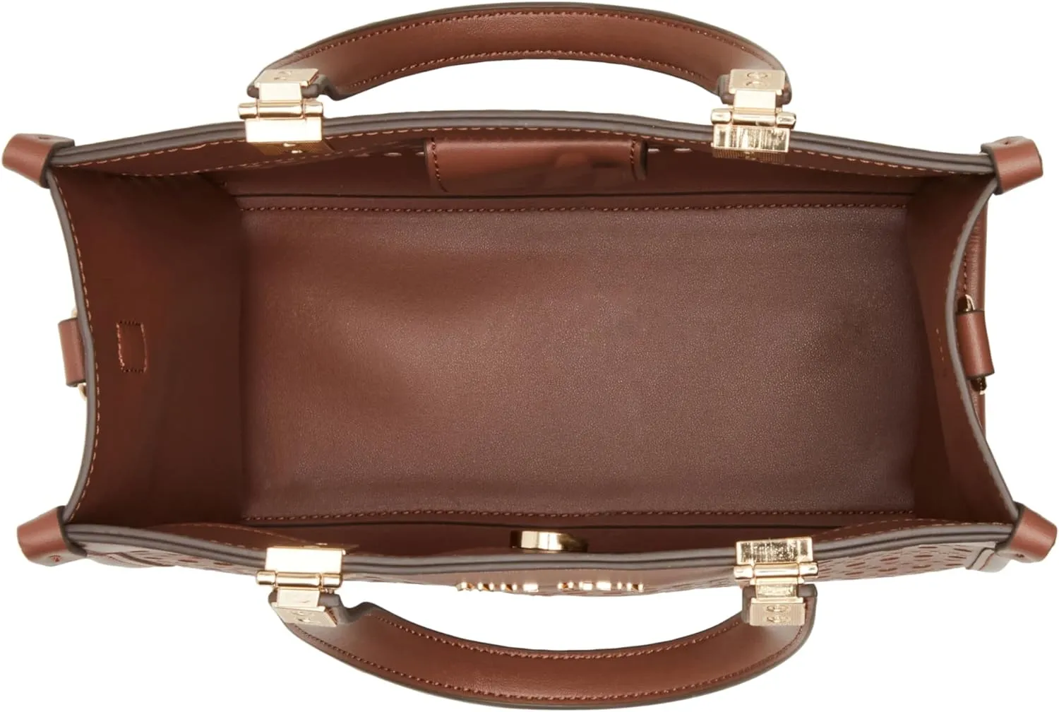 Anne Klein Perforated Mini Satchel with Convertible Straw Crossbody