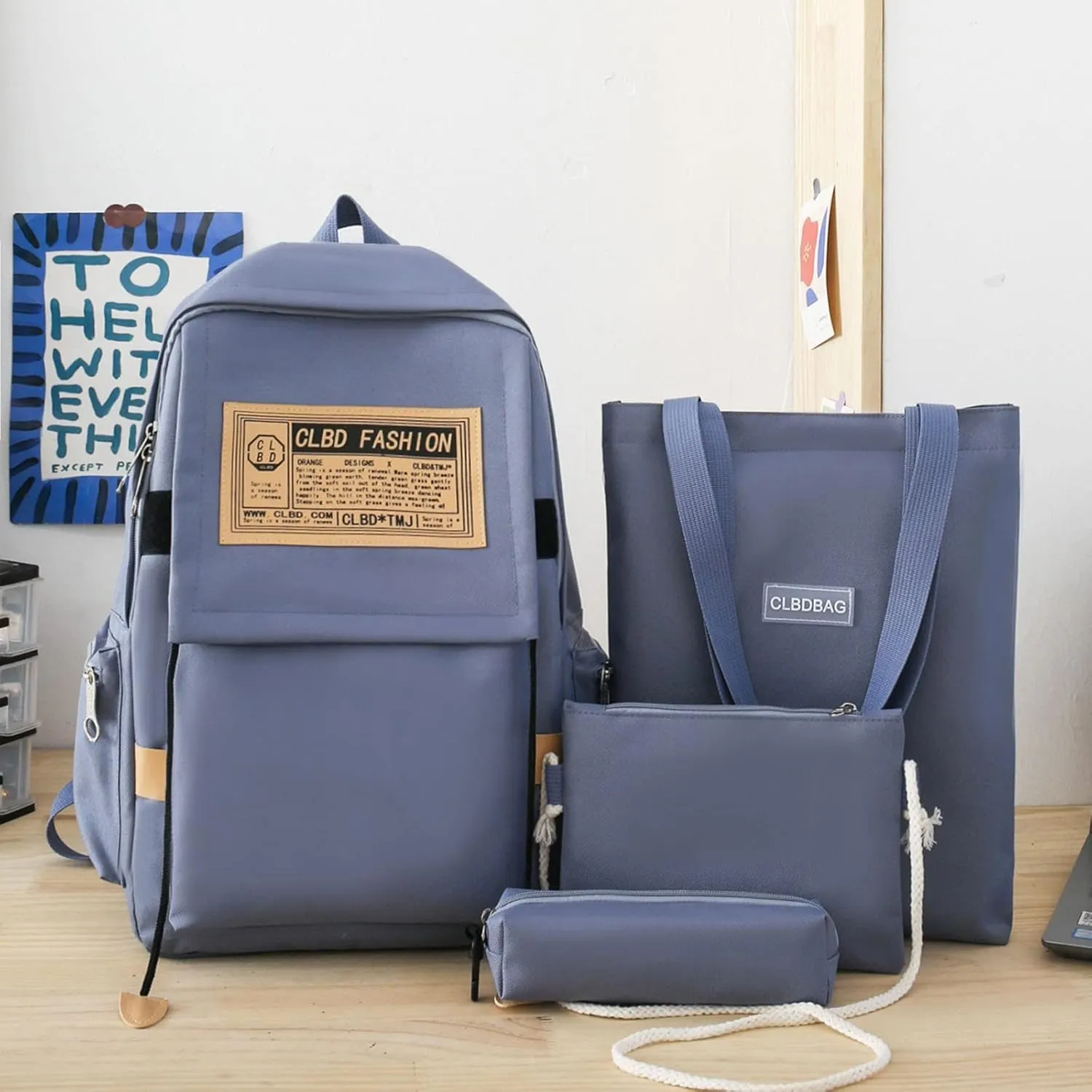 Anti Theft Backpack with Secured Zipper Lightweight Casual Comfortable Shoulder Lunch Bags Womens Work Backpack(Blue)