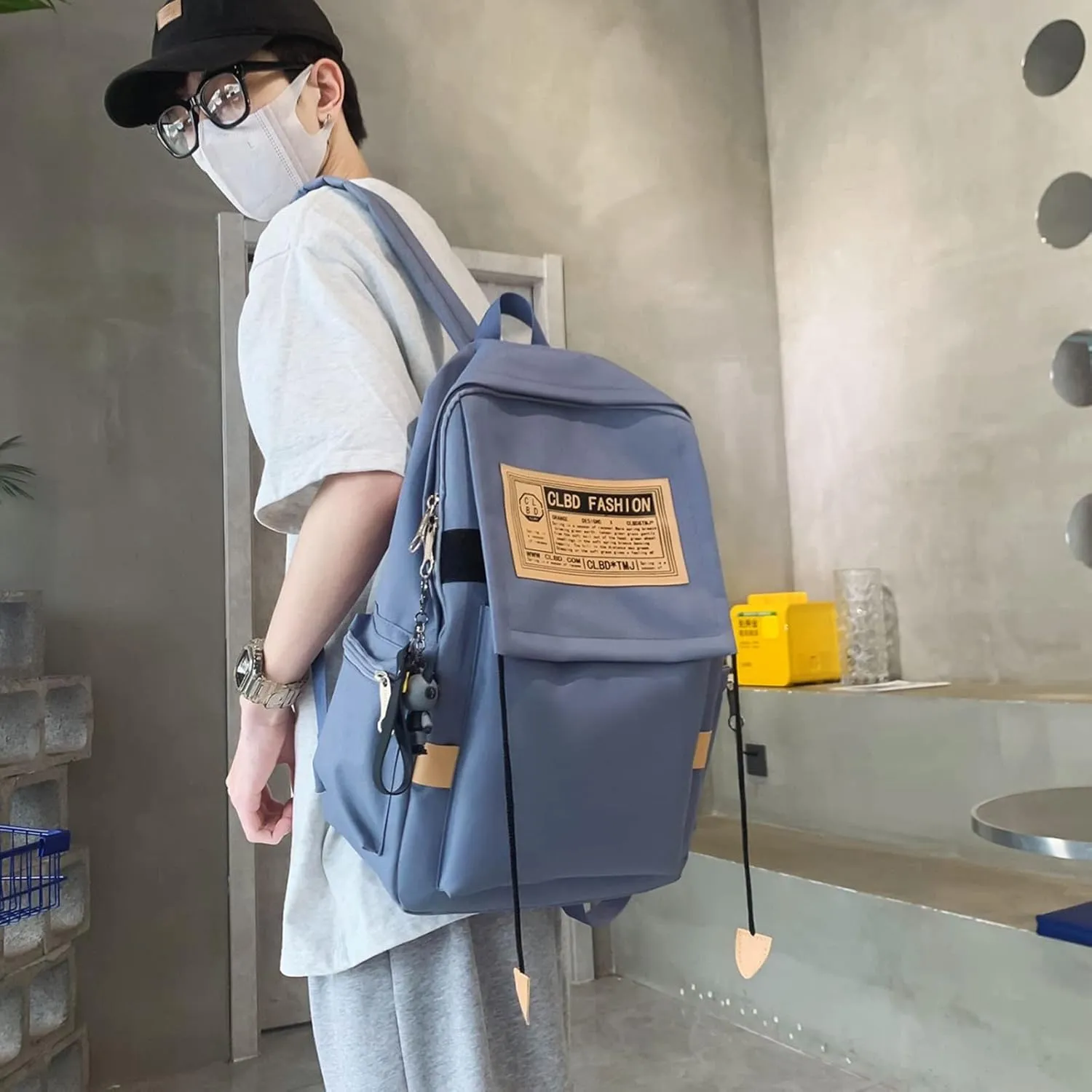 Anti Theft Backpack with Secured Zipper Lightweight Casual Comfortable Shoulder Lunch Bags Womens Work Backpack(Blue)