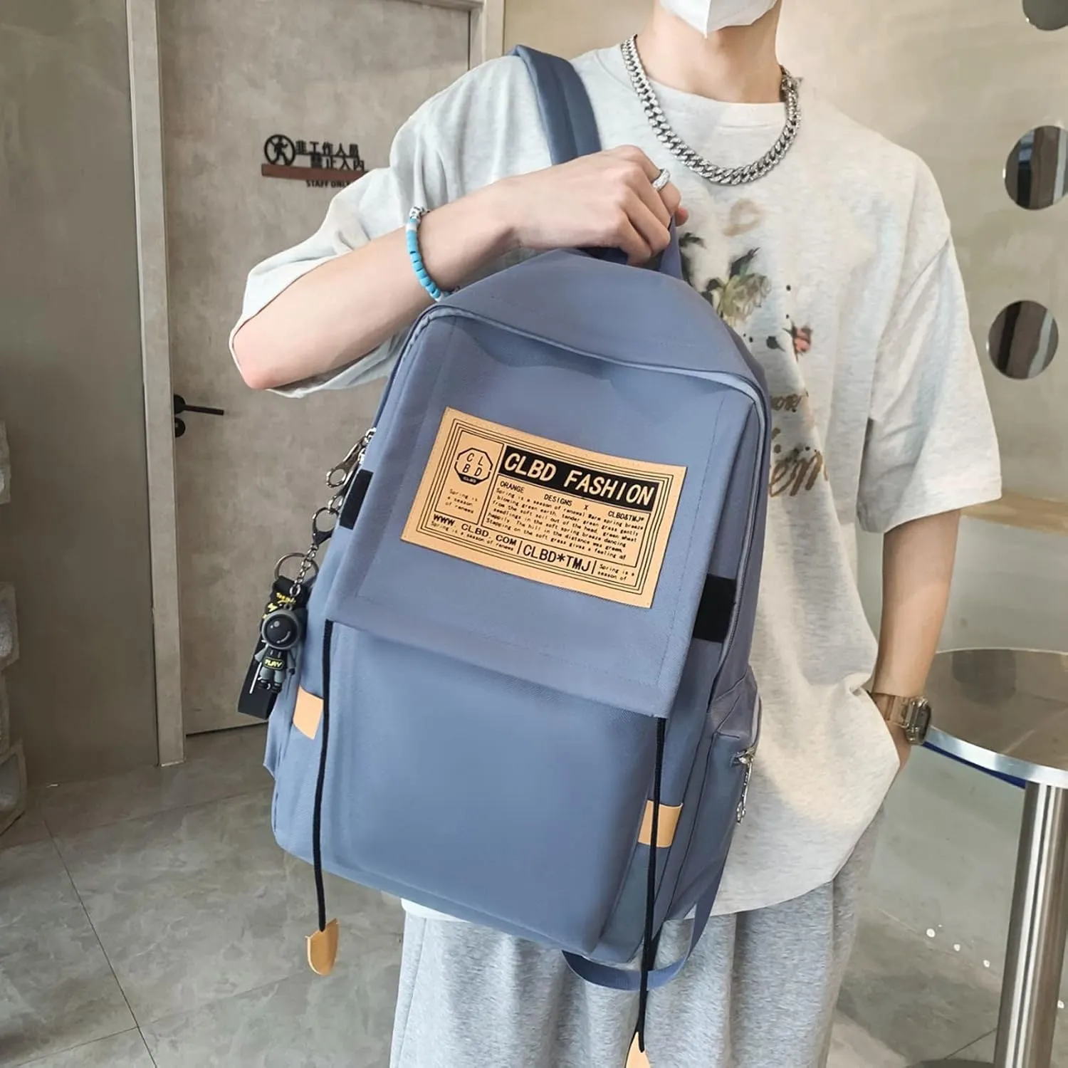Anti Theft Backpack with Secured Zipper Lightweight Casual Comfortable Shoulder Lunch Bags Womens Work Backpack(Blue)