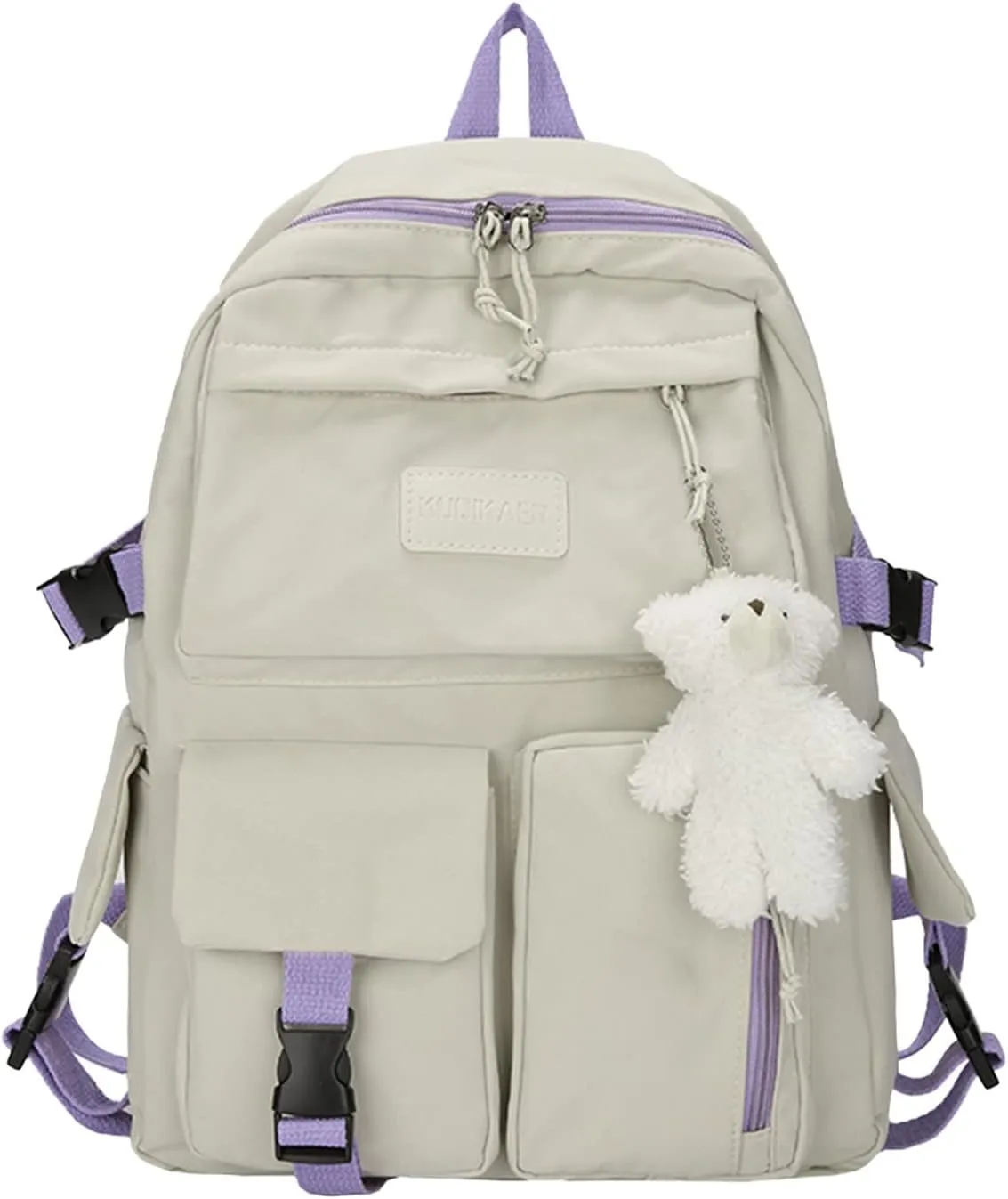Anti Theft Backpack with Secured Zipper Waterproof Stylish Daypack Purses Shoulder Bags Back Pack Purses Women(Beige)