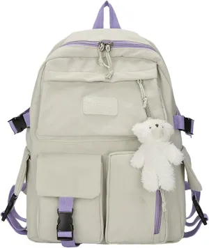 Anti Theft Backpack with Secured Zipper Waterproof Stylish Daypack Purses Shoulder Bags Back Pack Purses Women(Beige)