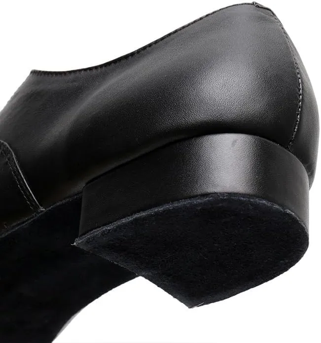 AOQUNFS Men's Latin Dance Shoes Black Patent Leather Leather Ballroom Tango Salsa Shoes,Model 8002