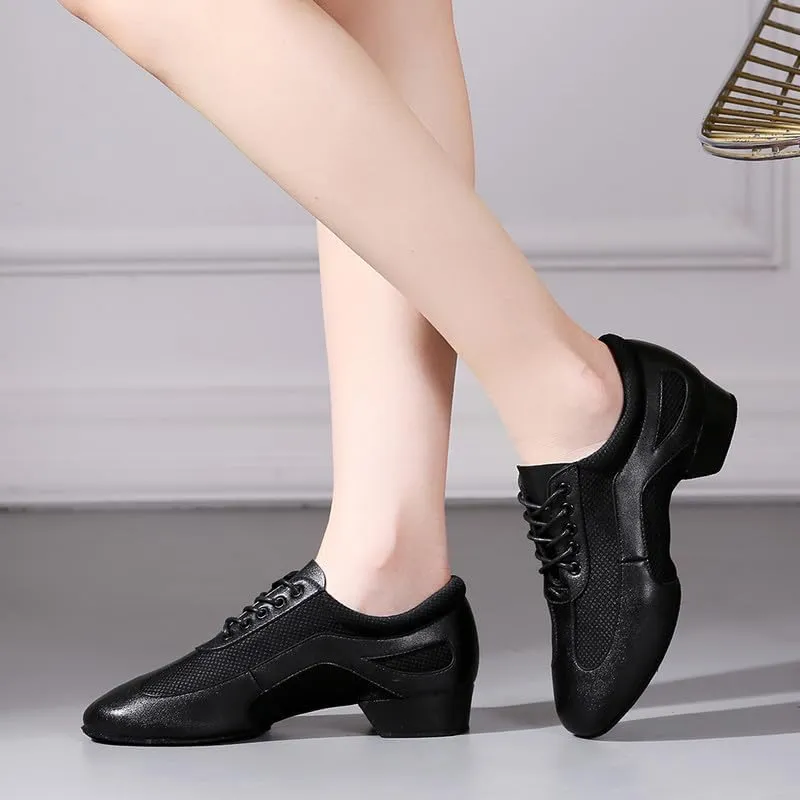 AOQUNFS Women Latin Ballroom Dance Shoes Lace-up Modern Salsa Dancing Shoes,Model KC10235