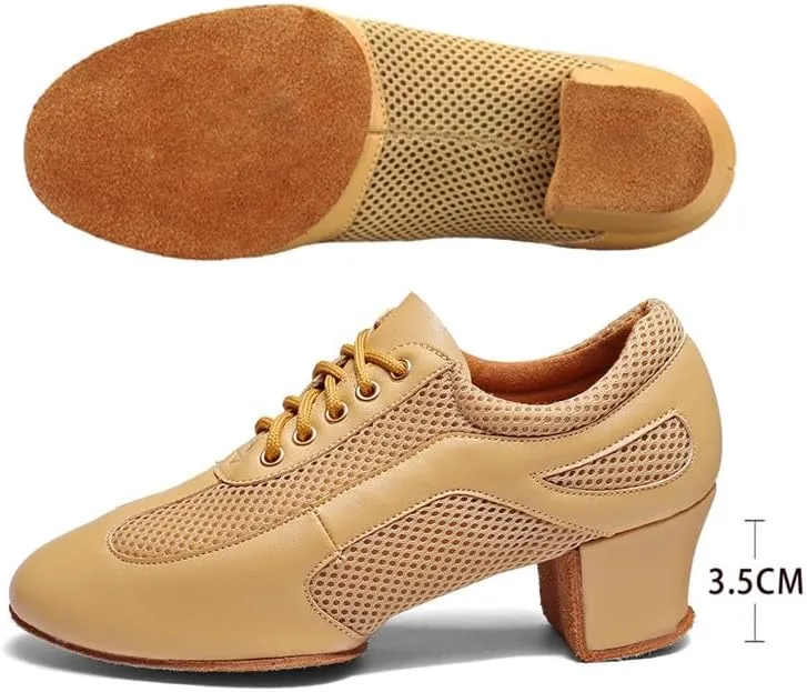 AOQUNFS Women Latin Ballroom Dance Shoes Lace-up Modern Salsa Dancing Shoes,Model KC10235