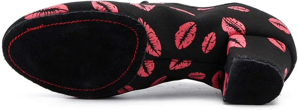 AOQUNFS Women Latin Ballroom Dance Shoes Lace-up Modern Salsa Practice Dance Shoes,Model LHD-NJB