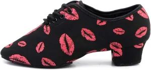 AOQUNFS Women Latin Ballroom Dance Shoes Lace-up Modern Salsa Practice Dance Shoes,Model LHD-NJB