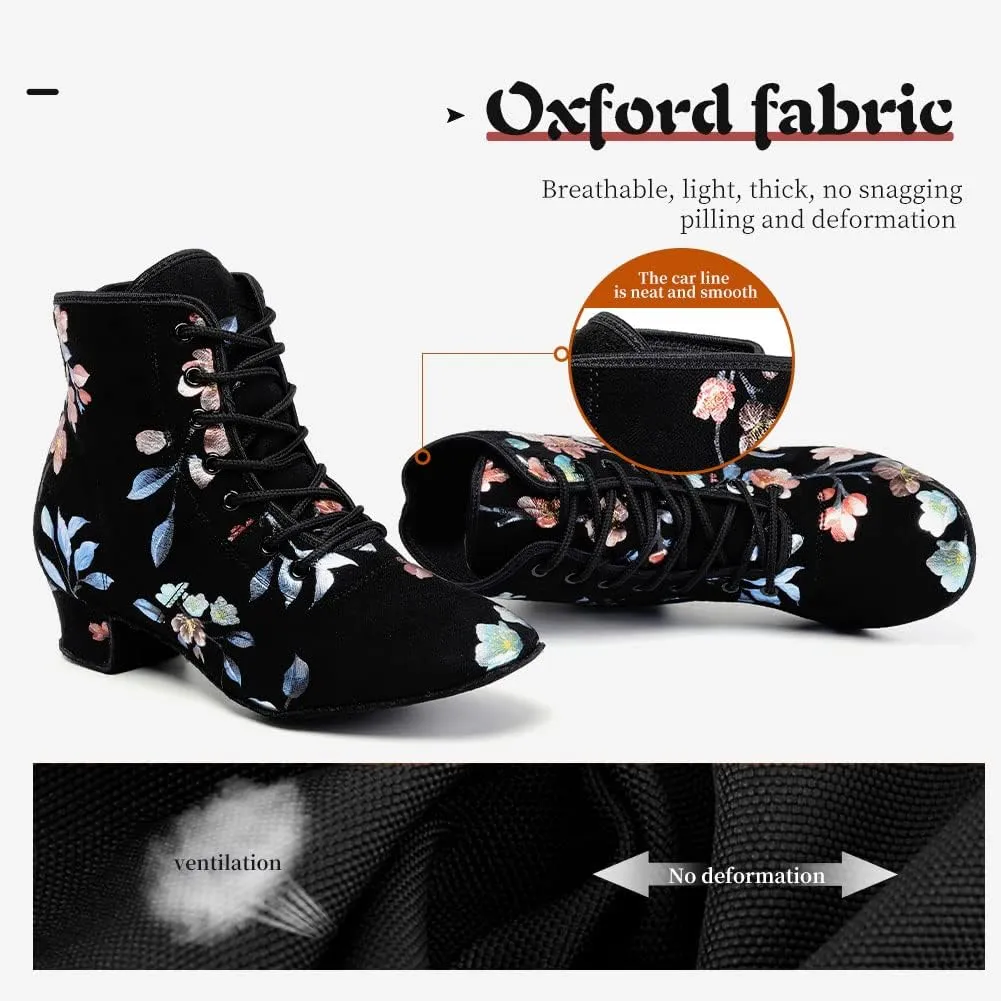 AOQUNFS Women Latin Dance Shoes Ballroom Lace-up Salsa Practice Dance Shoes,Model GB-YH