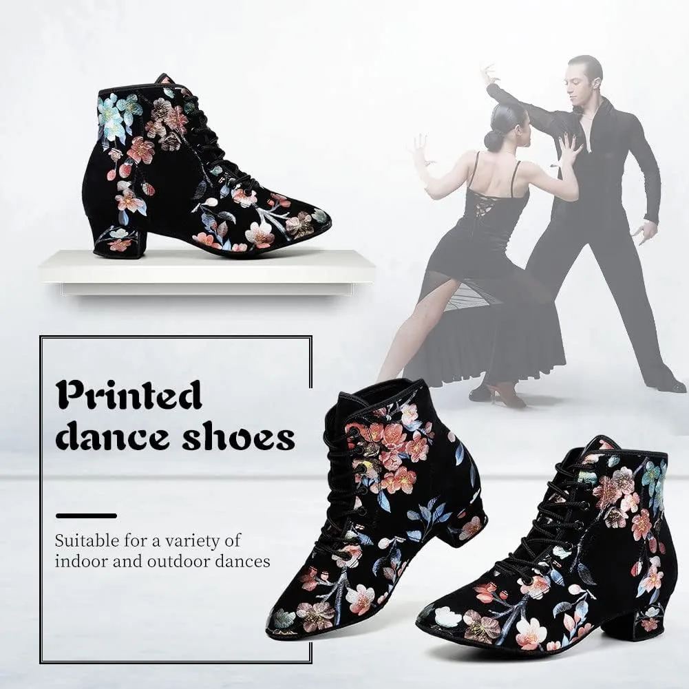 AOQUNFS Women Latin Dance Shoes Ballroom Lace-up Salsa Practice Dance Shoes,Model GB-YH