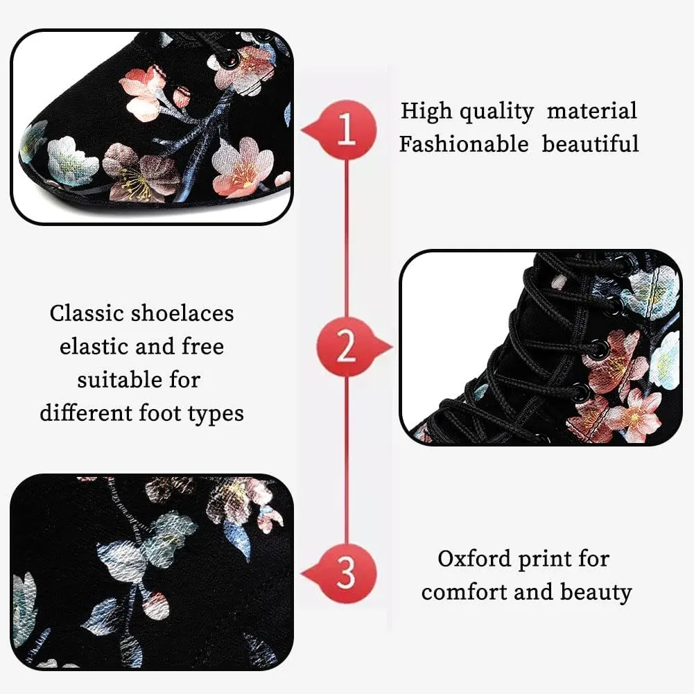 AOQUNFS Women Latin Dance Shoes Ballroom Lace-up Salsa Practice Dance Shoes,Model GB-YH