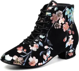 AOQUNFS Women Latin Dance Shoes Ballroom Lace-up Salsa Practice Dance Shoes,Model GB-YH