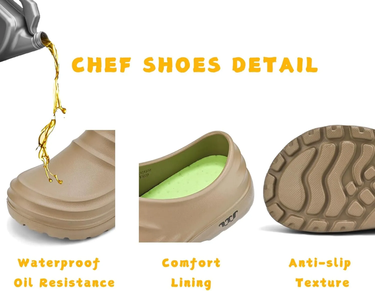 Armadillo Chef Shoes Men Women Chef Shoes for Women Men Slip On Chef Clogs for Men Slip Resistant Waterproof Work Shoes Lightweight Kitchen Nurse Shoes