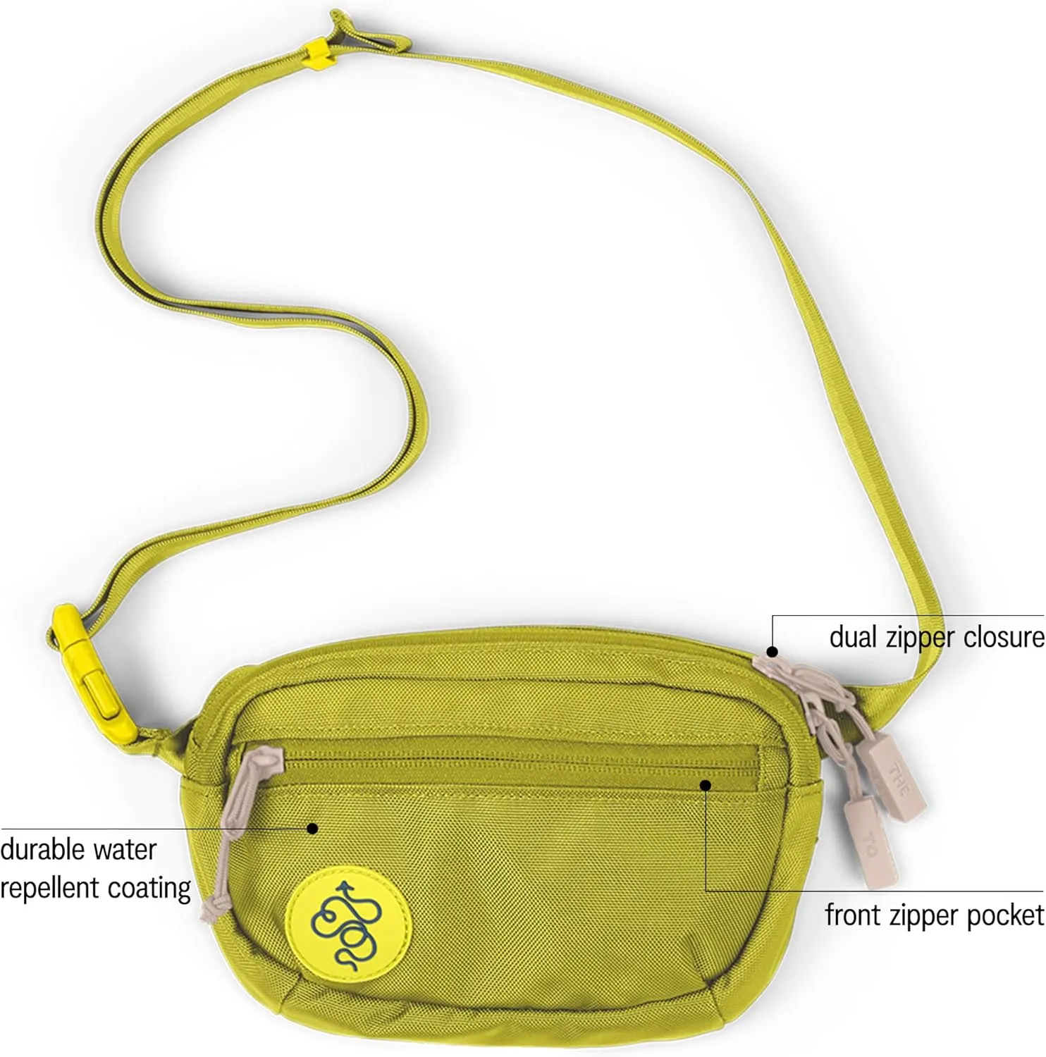 Baboon to the Moon Fanny Pack - Trendy, Compact, Water-Repellent Waist Bag in Multiple Colors and Sizes for Men and Women (Citronelle, Mini (1.5L))