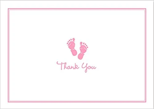 Baby Steps Thank You Notes in Pink