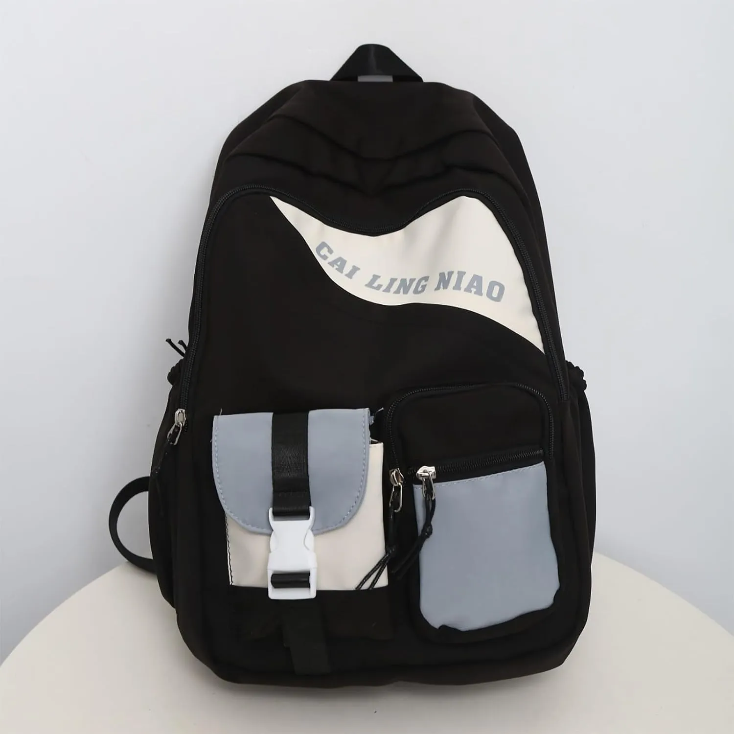 Backpack Purse for Women Medium Size Cute Bookbags for College School Travel Fashion Bags for Travel Work Gift(Black)