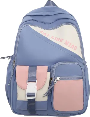 Backpack Purse for Women Medium Size Cute Bookbags for College School Travel Fashion Bags for Travel Work Gift(Blue)