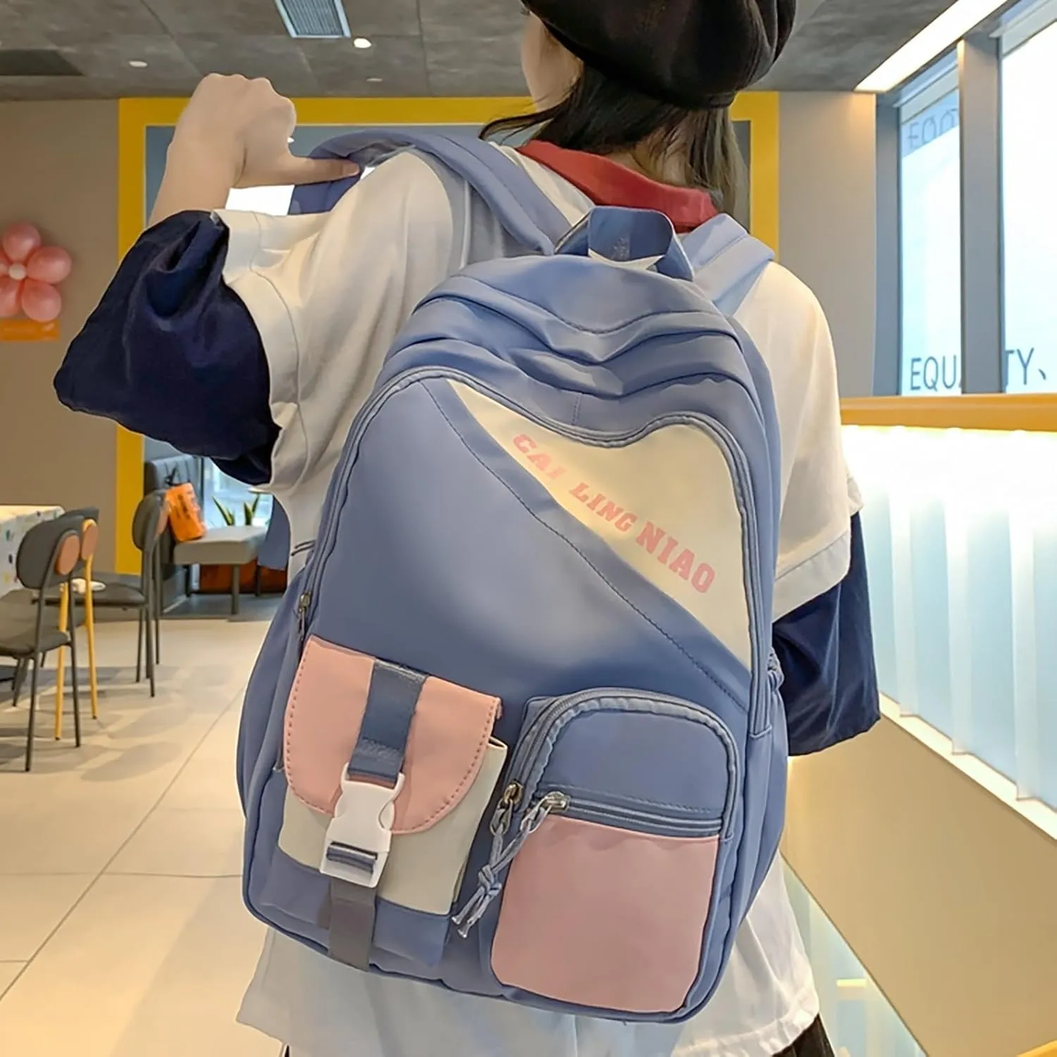 Backpack Purse for Women Medium Size Cute Bookbags for College School Travel Fashion Bags for Travel Work Gift(Blue)