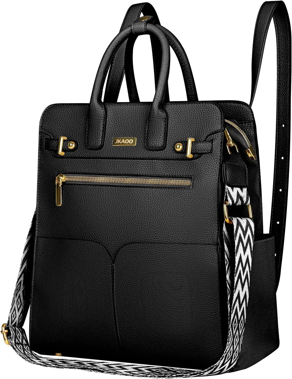 Backpack Purse for Women PU Leather Travel Backpack, 4 in 1 Designer Convertible Backpack Purse with Removable Strap (Black)