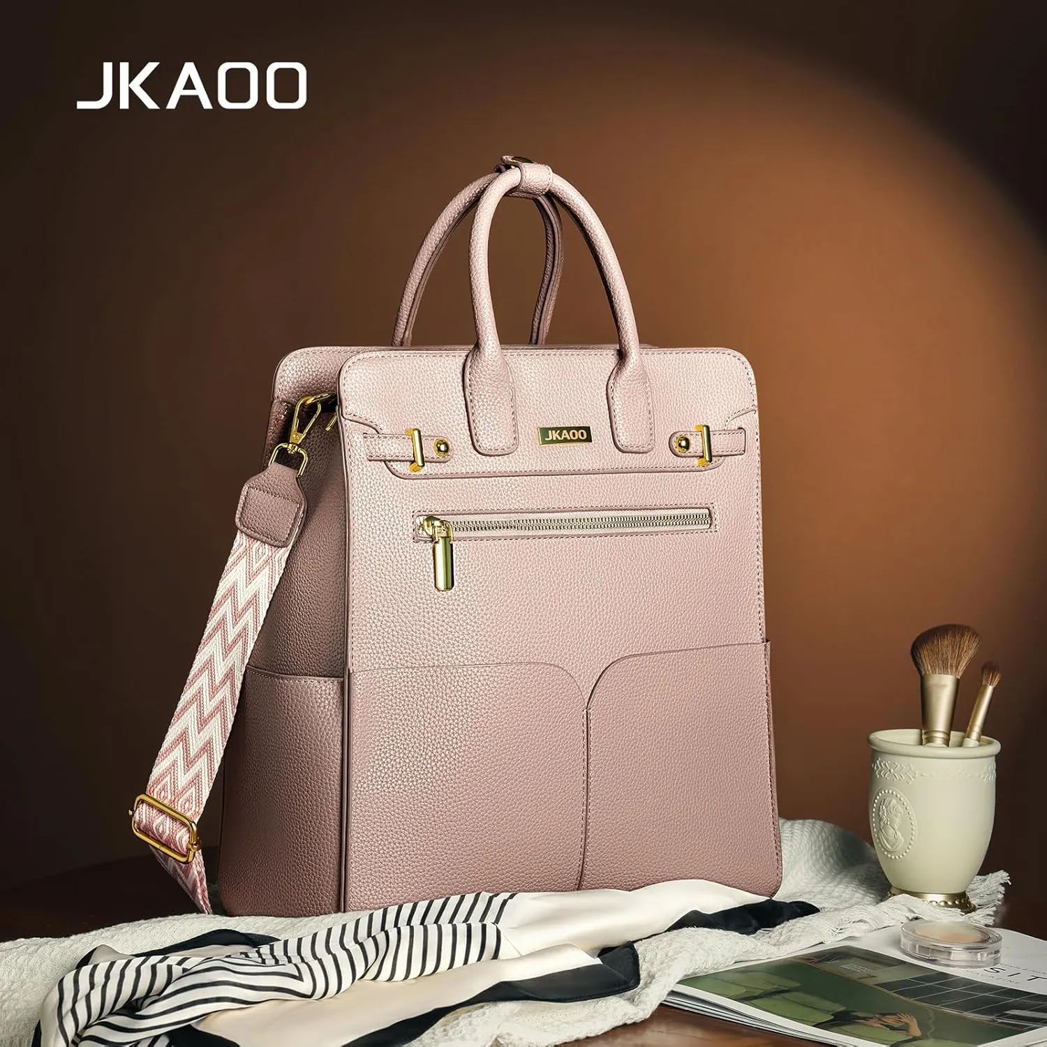 Backpack Purse for Women PU Leather Travel Backpack, 4 in 1 Designer Convertible Backpack Purse with Removable Strap (Pink)