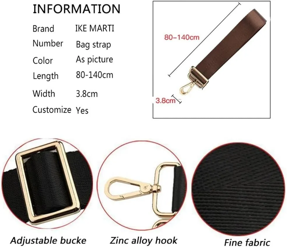 Bag Straps 80-140CM Replacement Shoulder Bag Strap for Briefcase Men Crossbody Shoulder Bags Strap Adjustable Black Women Bag Accessories Adjustable Bag Straps(Blue)