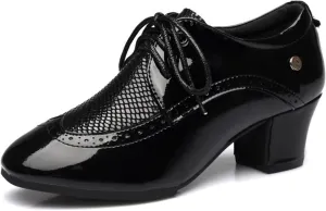 Ballroom Practice Shoes for Women 1.96" Latin Dance Shoes Lace-up Ballroom Modern Salsa Swing Rhythm Teaching Practice