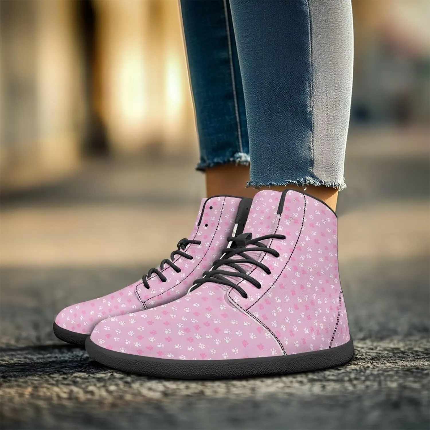 Barefoot Shoes for Women Comfortable High Top Anti-Skid Wide Toe Box Tennis Shoes Waterproof Zero Drop Minimalist Sport Hiking Sneakers for Women US 6-13.5