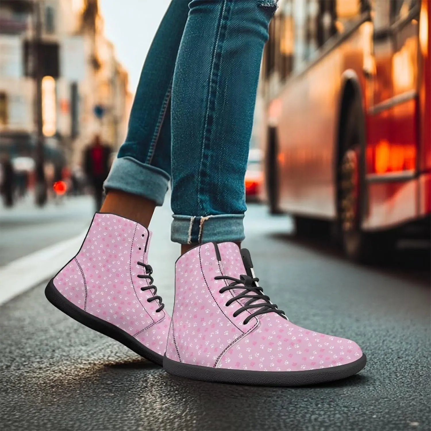 Barefoot Shoes for Women Comfortable High Top Anti-Skid Wide Toe Box Tennis Shoes Waterproof Zero Drop Minimalist Sport Hiking Sneakers for Women US 6-13.5